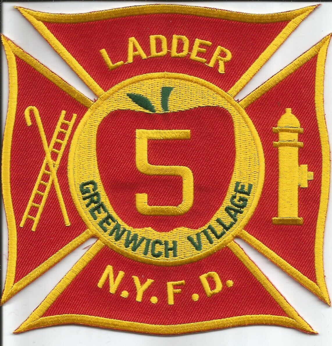 New York City Ladder - 5 "Greenwich Village (5" x 5" size) fire patch