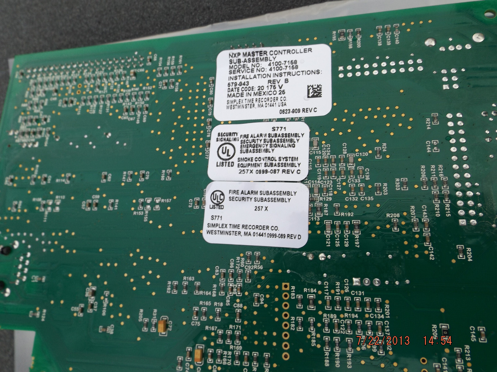 (1) **Used** Simplex 4100-7158 NPX Master Controller CPU Card 566-719 K
