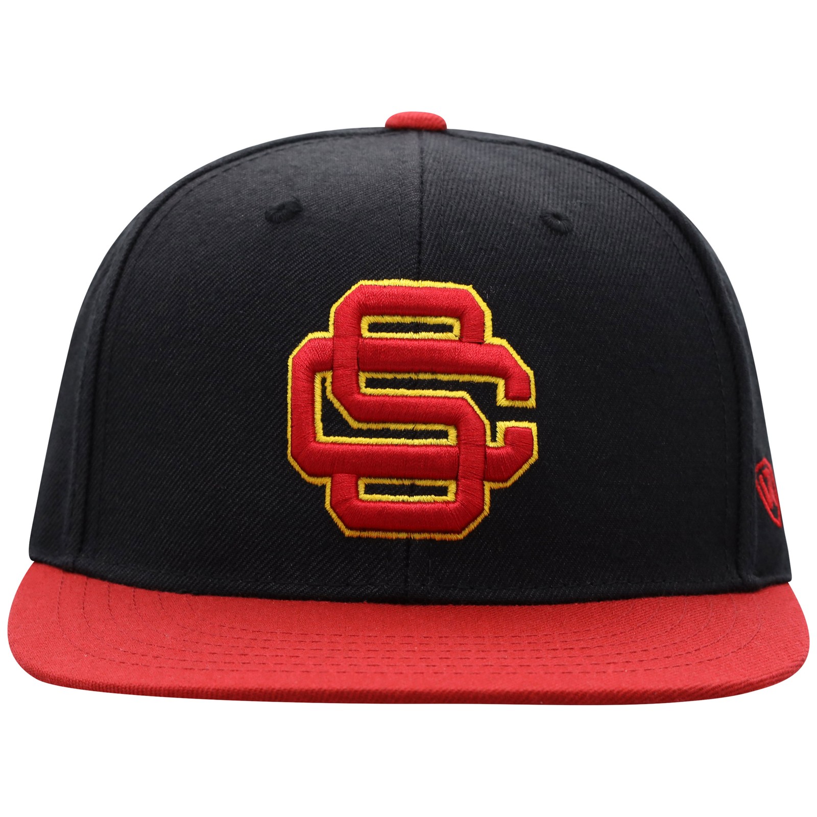 Men's Top of the World Black/Cardinal USC Trojans Team Color Two-Tone Fitted Hat