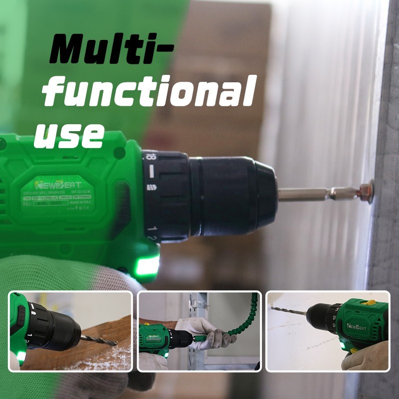 Brushless 12V Cordless Drill Driver 18+1 Setting Variable Speed 2 Batteries Char