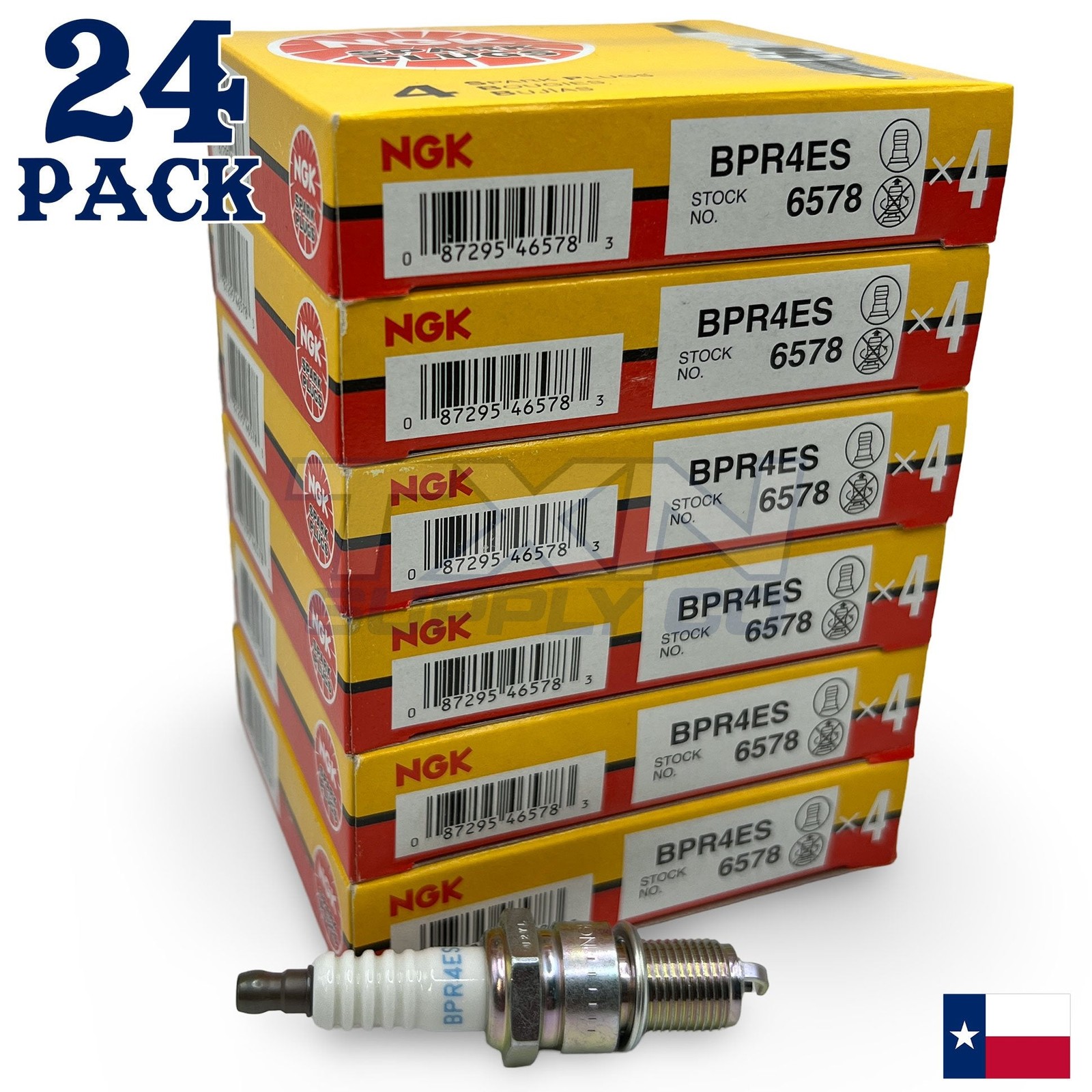 NGK Standard Spark Plug BPR4ES 6578 Solid - 24 Pack