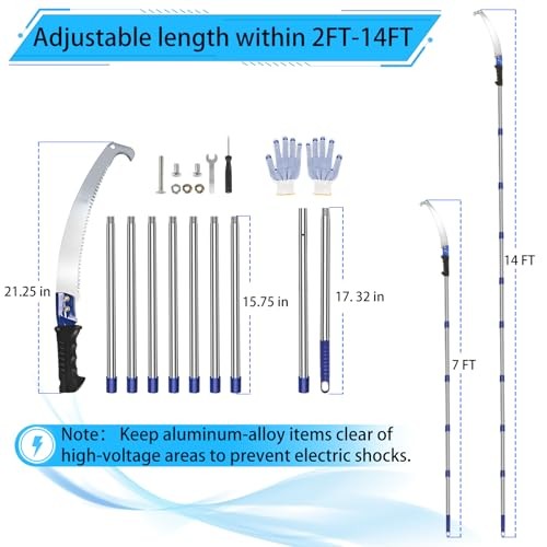 [14 feet] Pole Saws for Tree Trimming Extendable High Pruning Saws Manually