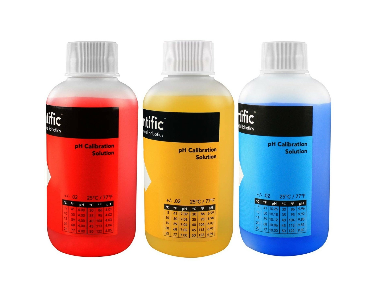 Atlas Scientific pH 4.00, 7.00, & 10.00 Calibration Solution 125ml - 4oz (Pac...