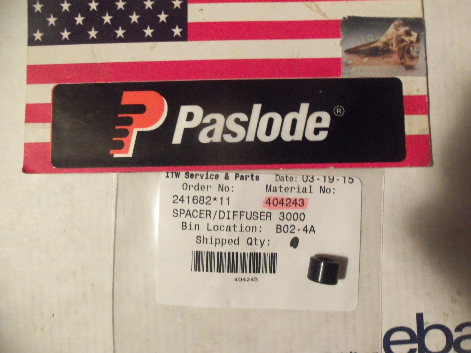 "Genuine" Paslode Part # 404243  SPACER/DIFFUSER 3000