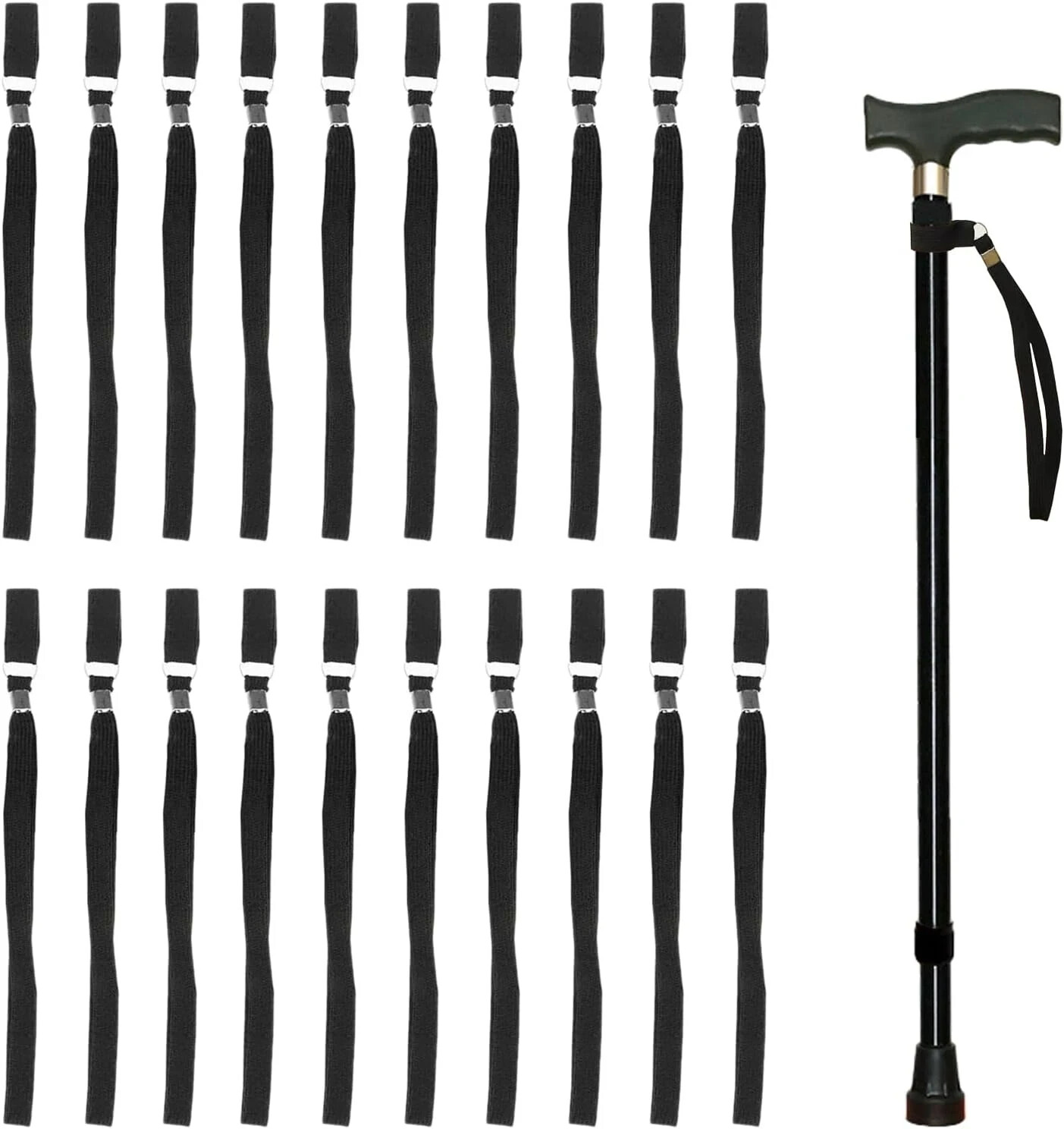 20 Pcs Cane Wrist Strap Stretchable Elastic Straps for Walking Sticks and Canes