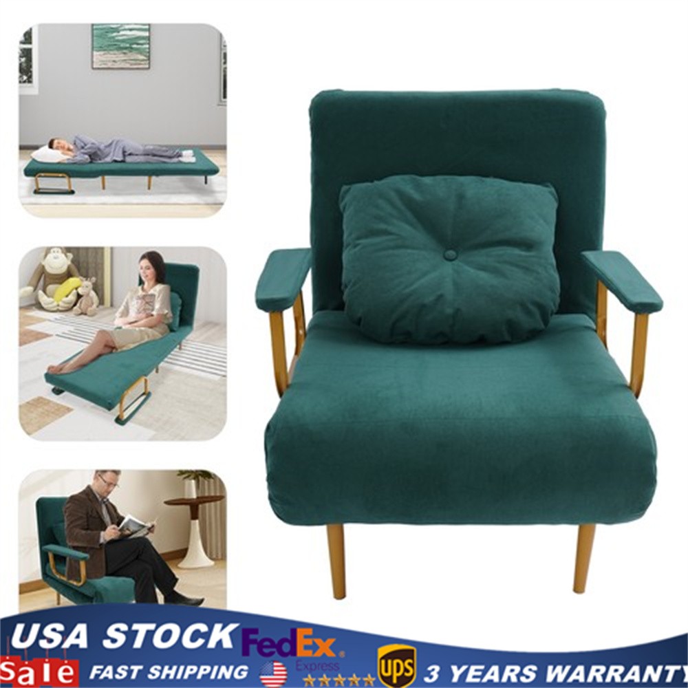 Convertible Sofa Bed Folding Arm Chair Sleeper Leisure Recliner Lounge Couch New