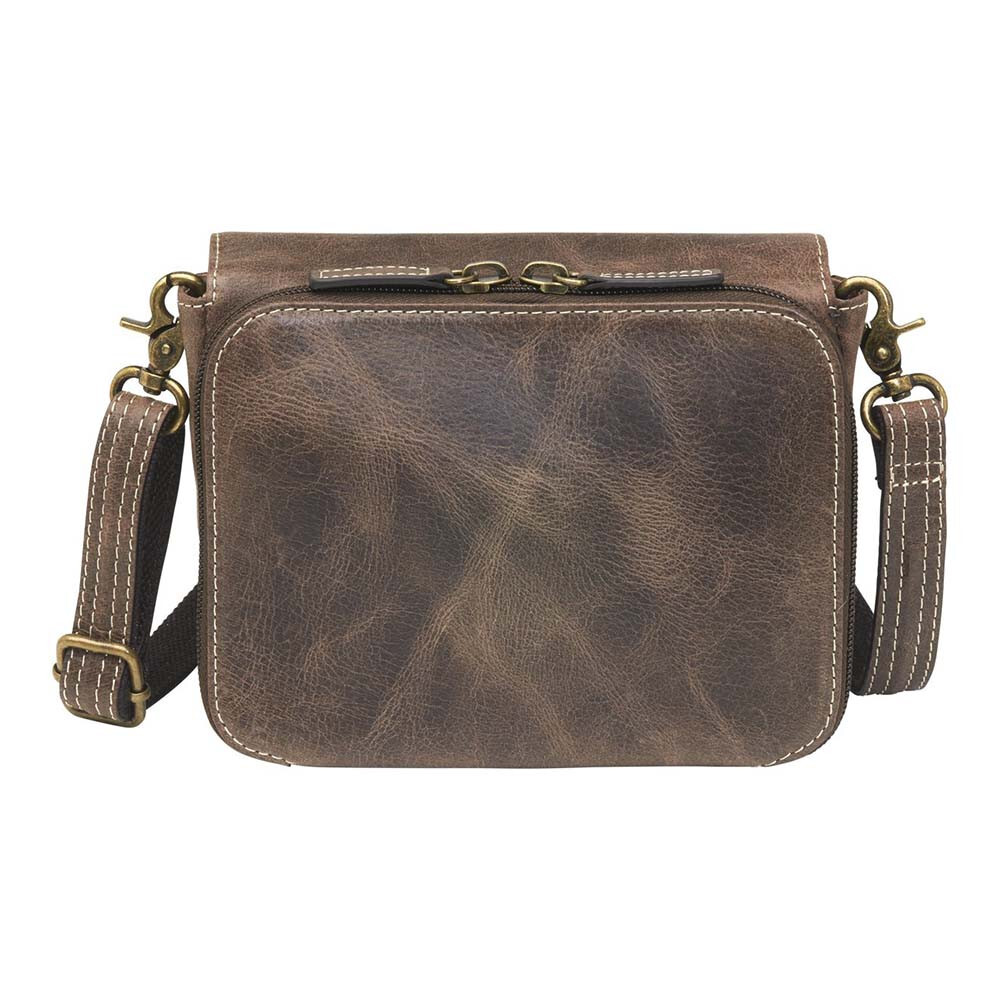 Distressed Buffalo Leather Cross Body Organizer