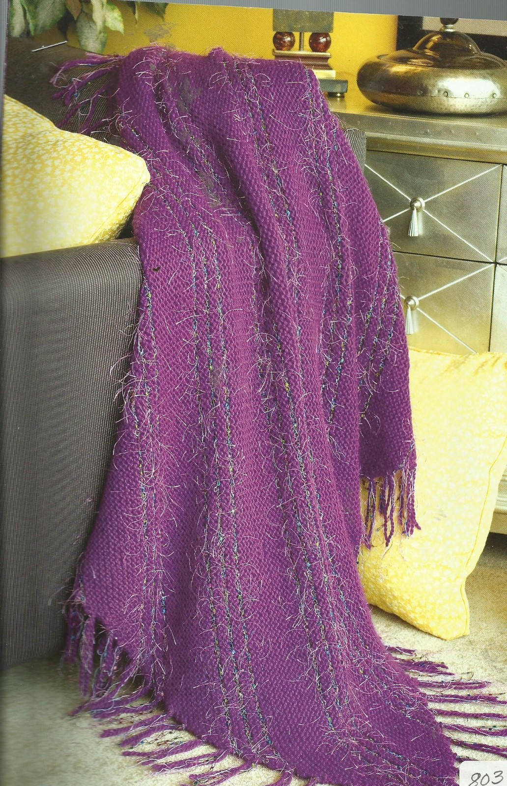 C0664 GLITZY GLAMOUR THROW  AFGHAN KNITTING PATTERN/INSTRUCTIONS
