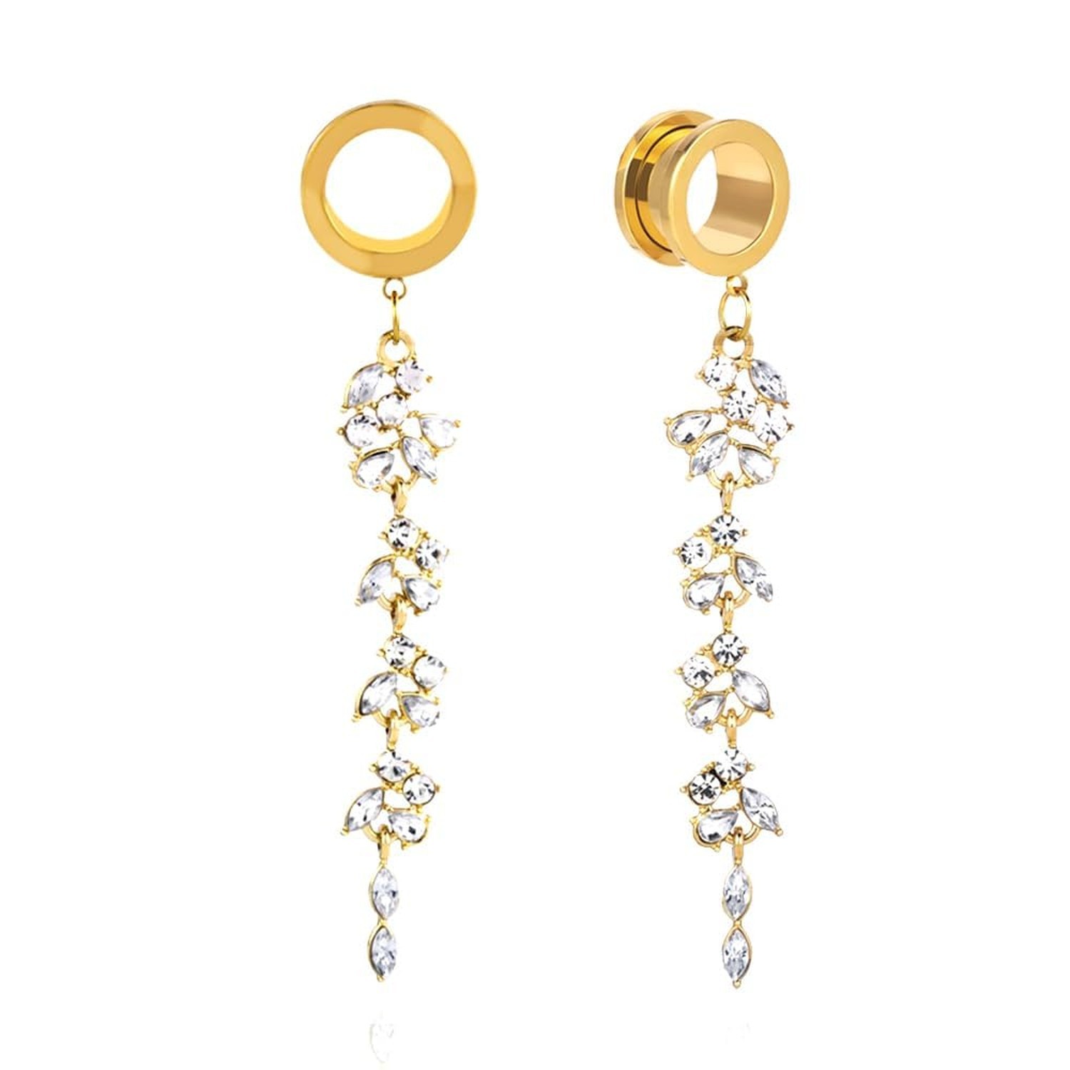 Ear Gauges Tunnels with Pendant Stainless Steel 0g 2g Plugs with Hanger Hypoa...