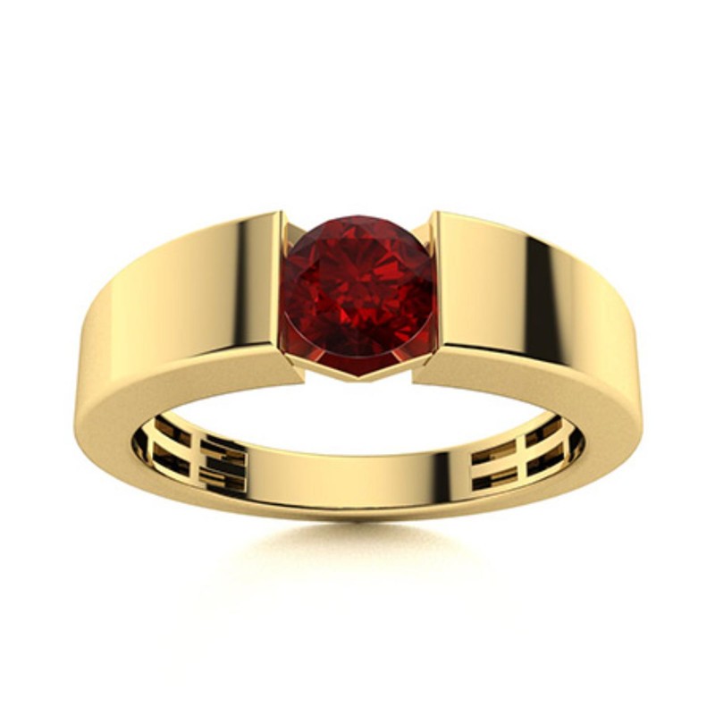 Natural Garnet Ethnic Solitaire Wife Ring Jewelry 925 Sterling Silver