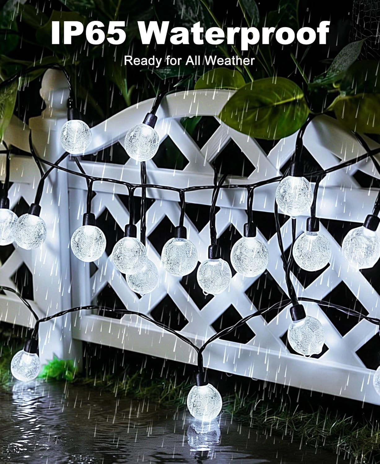 2 Pack Solar String Lights Outdoor Waterproof, Total 98 FT 100 LED Solar Powered