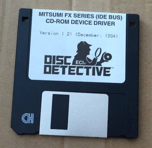 Lot 4 Mitsumi FX Series IDE CD-ROM Driver Disk v1.21 (1994) Disc Detective–Orig