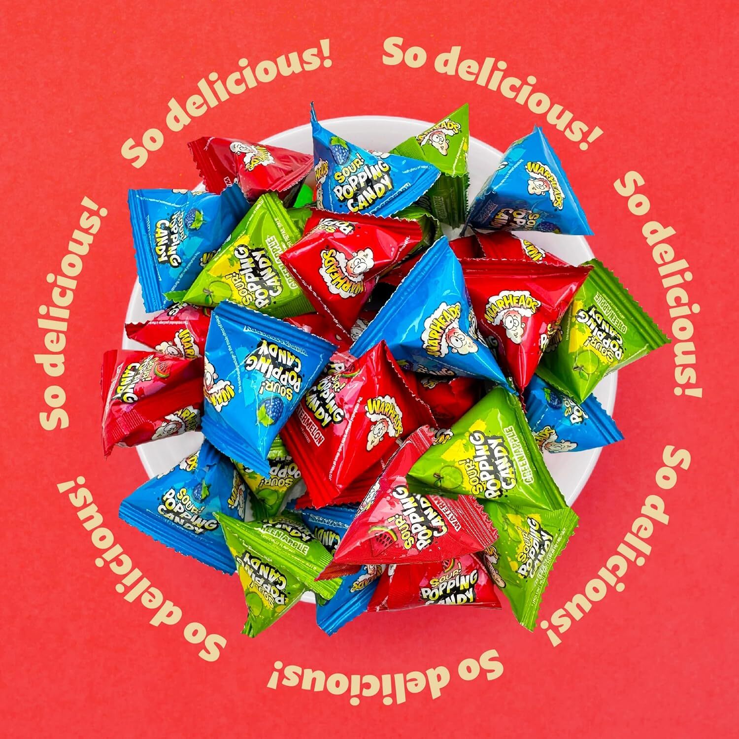 Warheads Sour Popping Candy - Assorted Fruit Flavors, 24 Pieces Pack