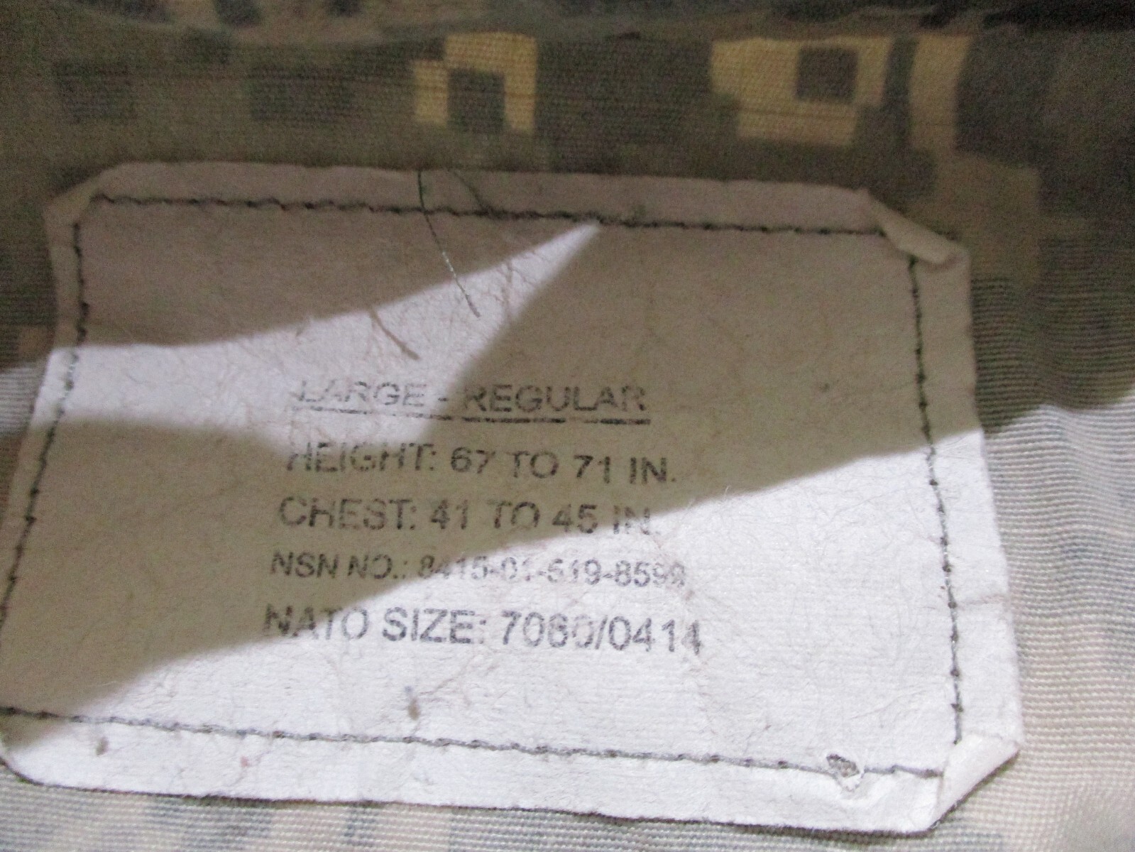 US Army Combat Jacket Mens Size Large