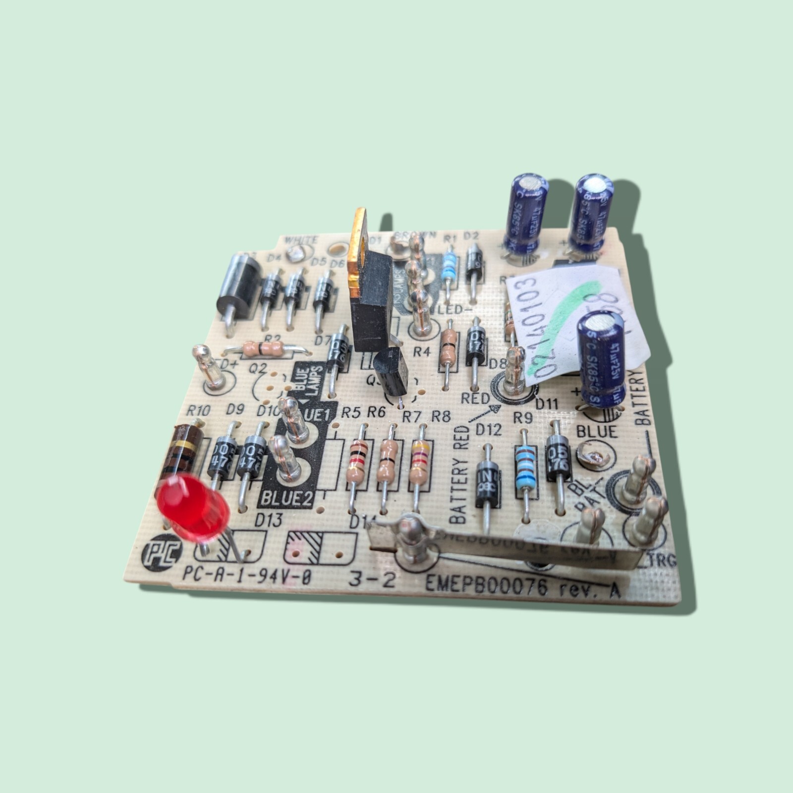 PC EMEPB00076 Circuit Board - Emergency LED Lighting Switch - Tested - 6VDC