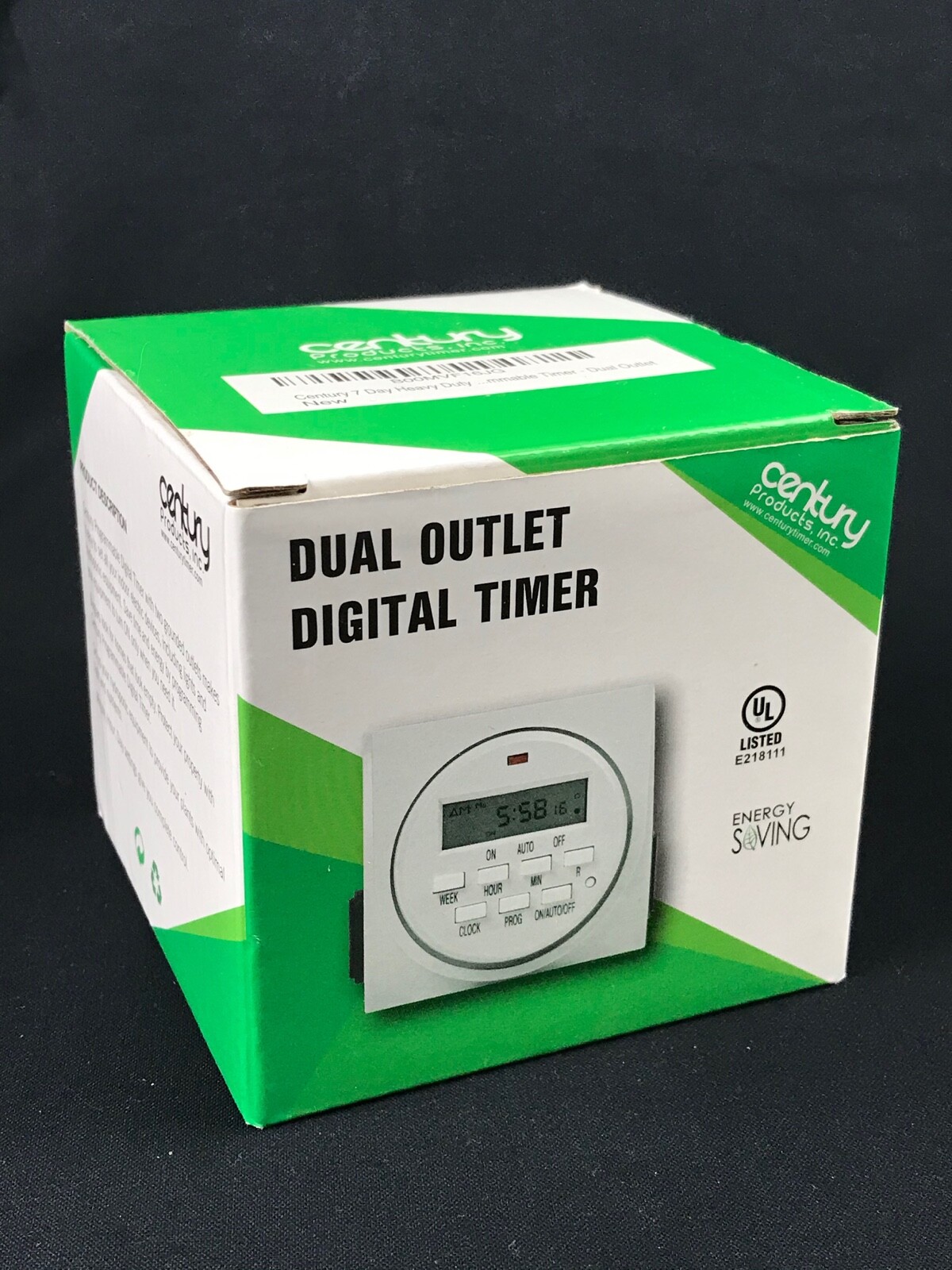 Century 7 Day Heavy Duty Dual Outlet Programmable Digital Timer NIB