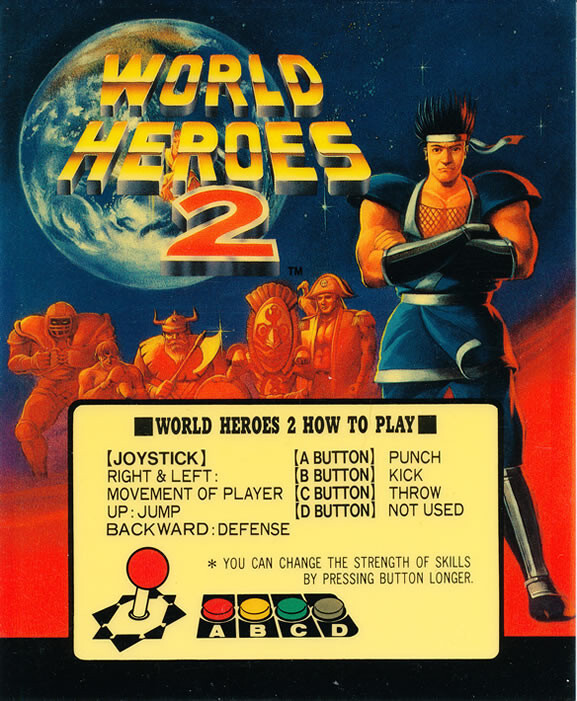 SNK Neo Geo MVS  World Heroes  2 Marquee  Original and Rare