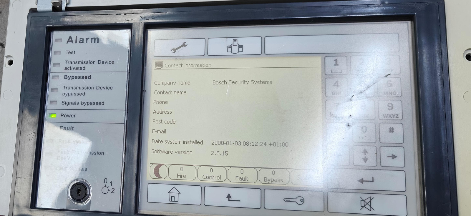 FIRE ALARM SYSTEM DISPLAY WITH PANEL CONTROLLER, CH#37 (TESTED)