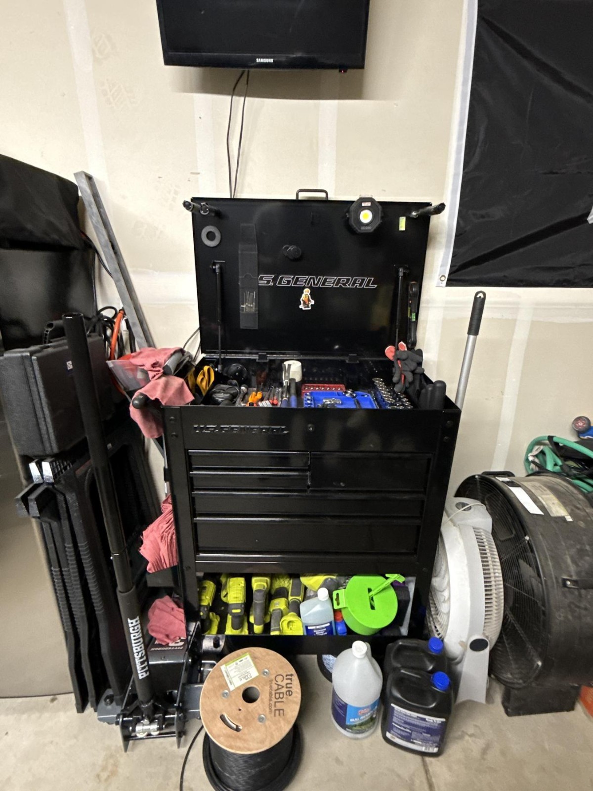 30 in 5-Drawer Mechanics Cart with Automatic Drawer Locking Feature - Black