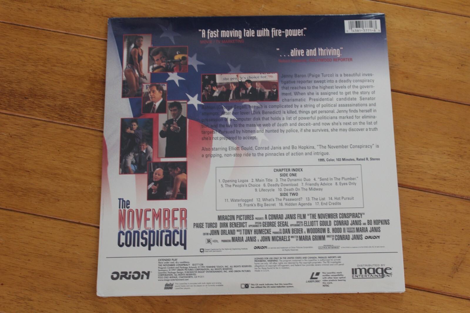 THE NOVEMBER CONSPIRACY LASERDISC [NEW SEALED] LD POLITICS PAIGE TURCO