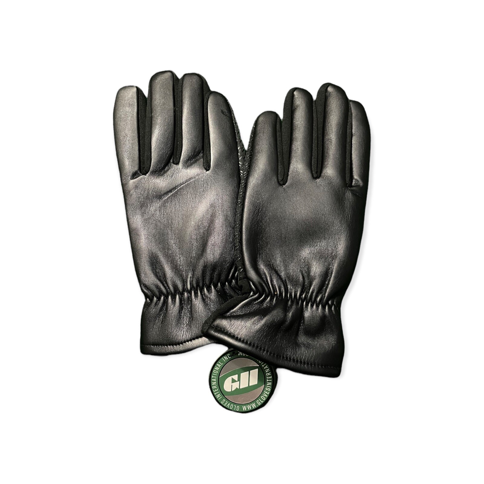 GII MENS  TOUCHSCREEN LEATHER GLOVES, black NWT L/XL