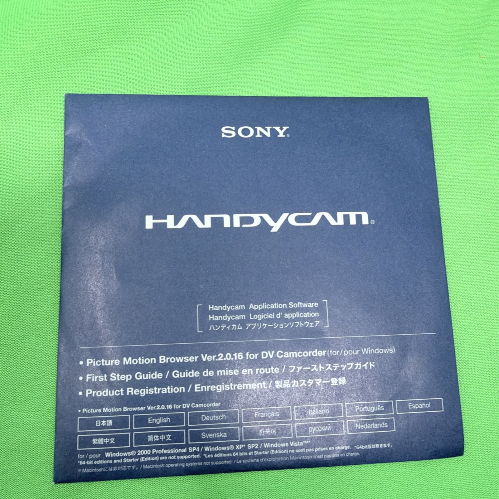 Sony Handycam Application Disc Windows 2000 XP Picture Motion Browser Ver 2.0.16