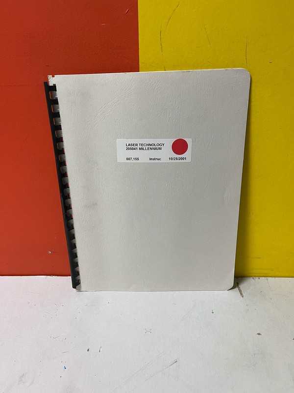 Laser Technology Millennium Manual Slicing Saw Instruction Manual