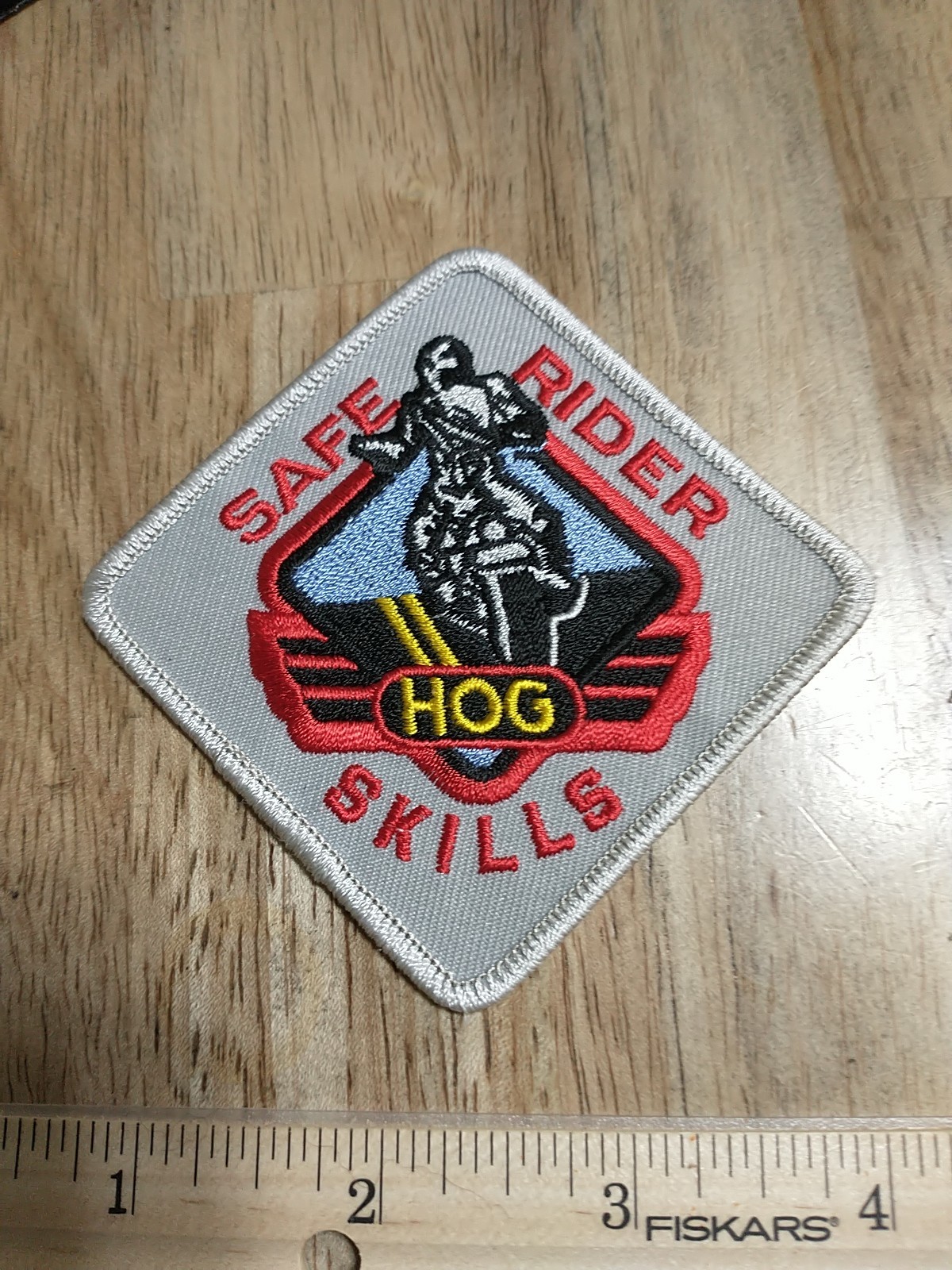 HARLEY DAVIDSON Embroidered Patch HARLEY OWNERS GROUP SAFE RIDER SKILLS 2 3/4"