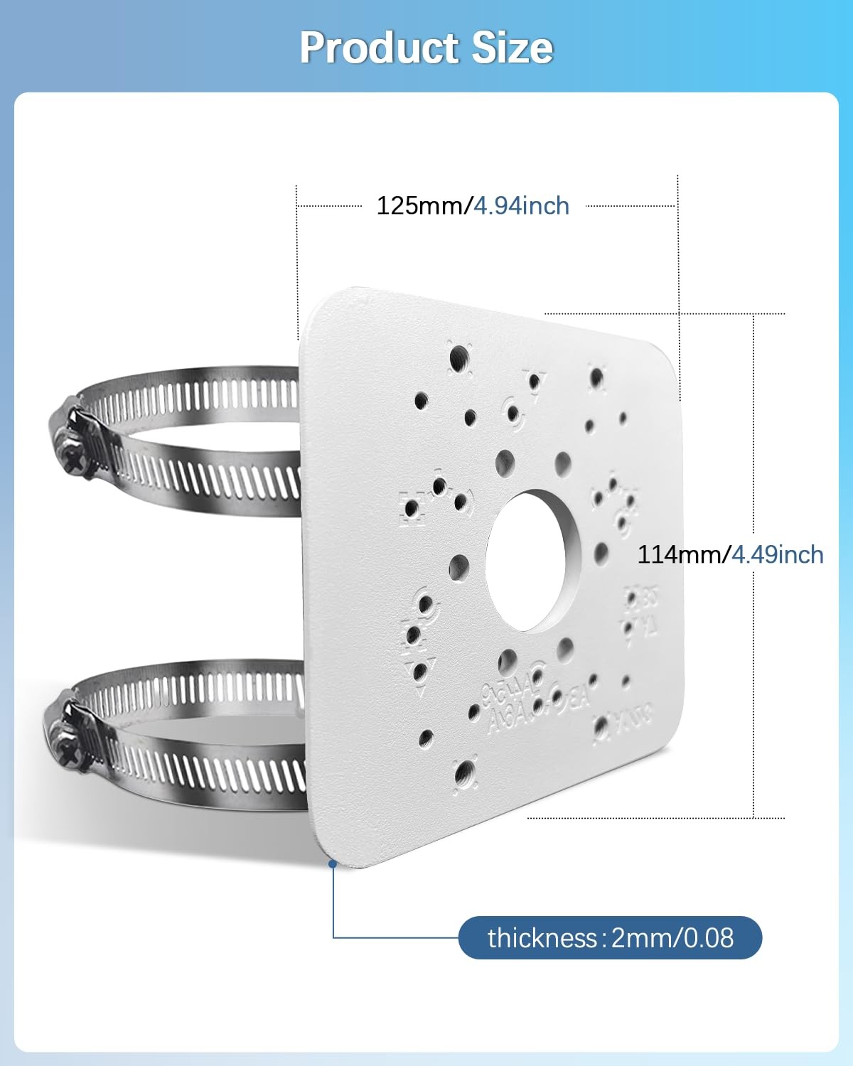 Universal Vertical Pole Corner Mount Bracket for Security 5" x 2" x 5", Ivory
