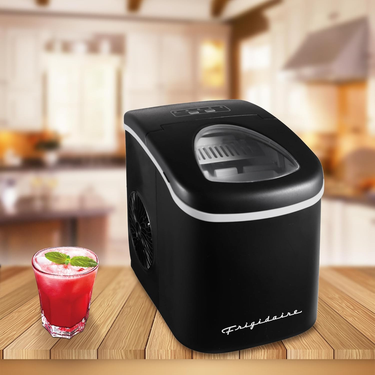 EFIC128AMZBLK Compact Countertop Ice Maker, 26 Lb per Day, Black