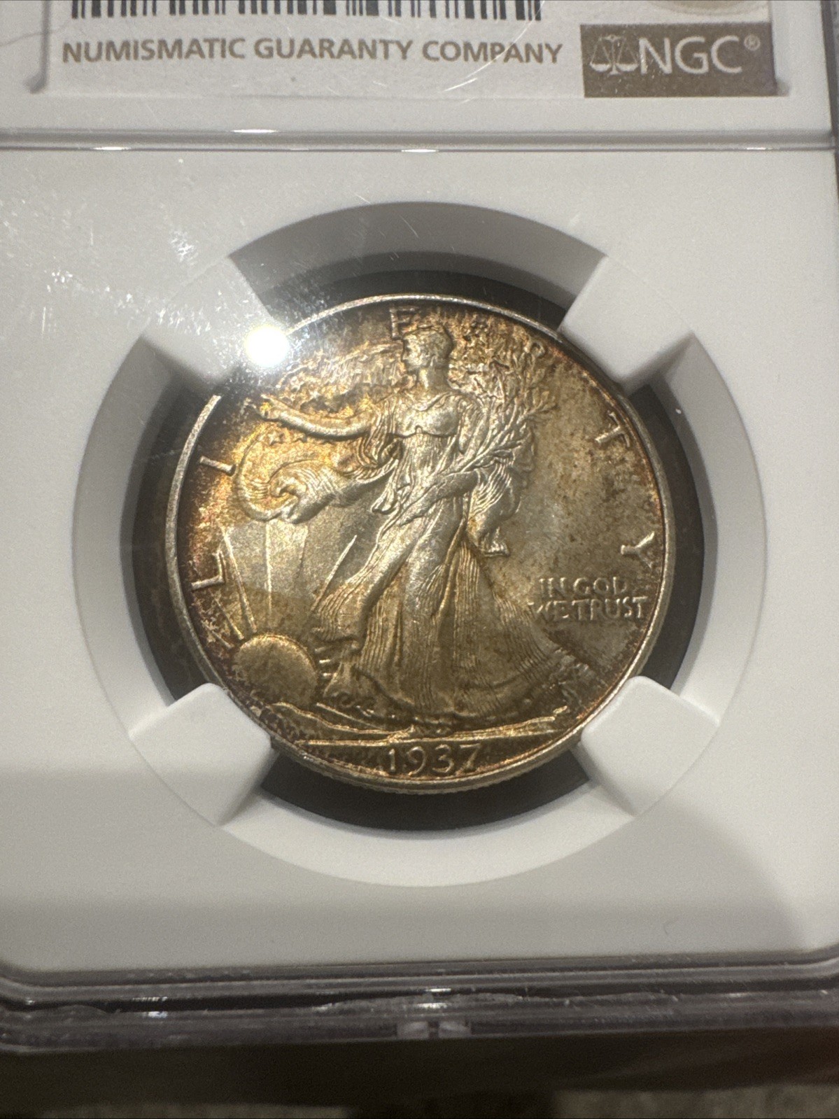 1937 Walking Liberty NGC MS64 Beautiful Toner
