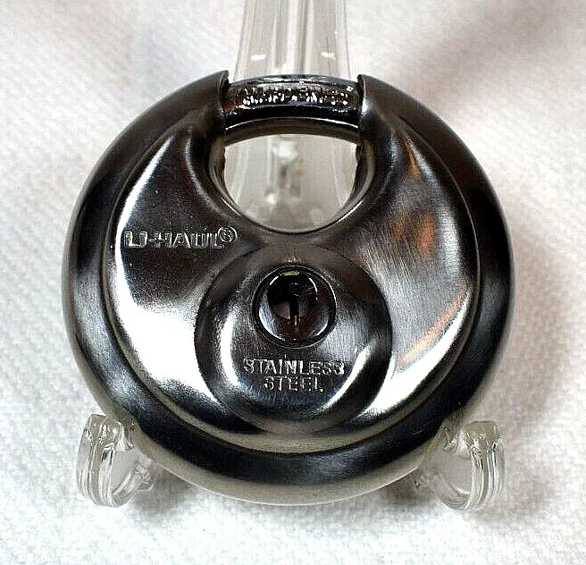 Stainless Steel U-Haul Padlock w/Two Keys Rotating Security Storage Lock #4815BQ
