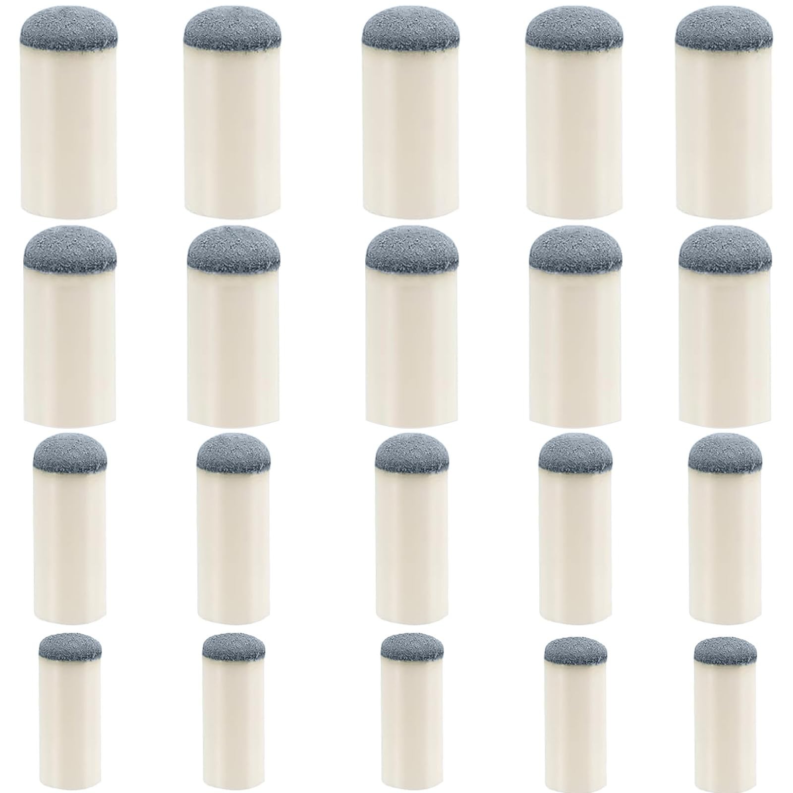 Keromtein 20pcs Slip On Pool Cue Tips, 4 Sizes Pool Queue Stick Tips Replacem...