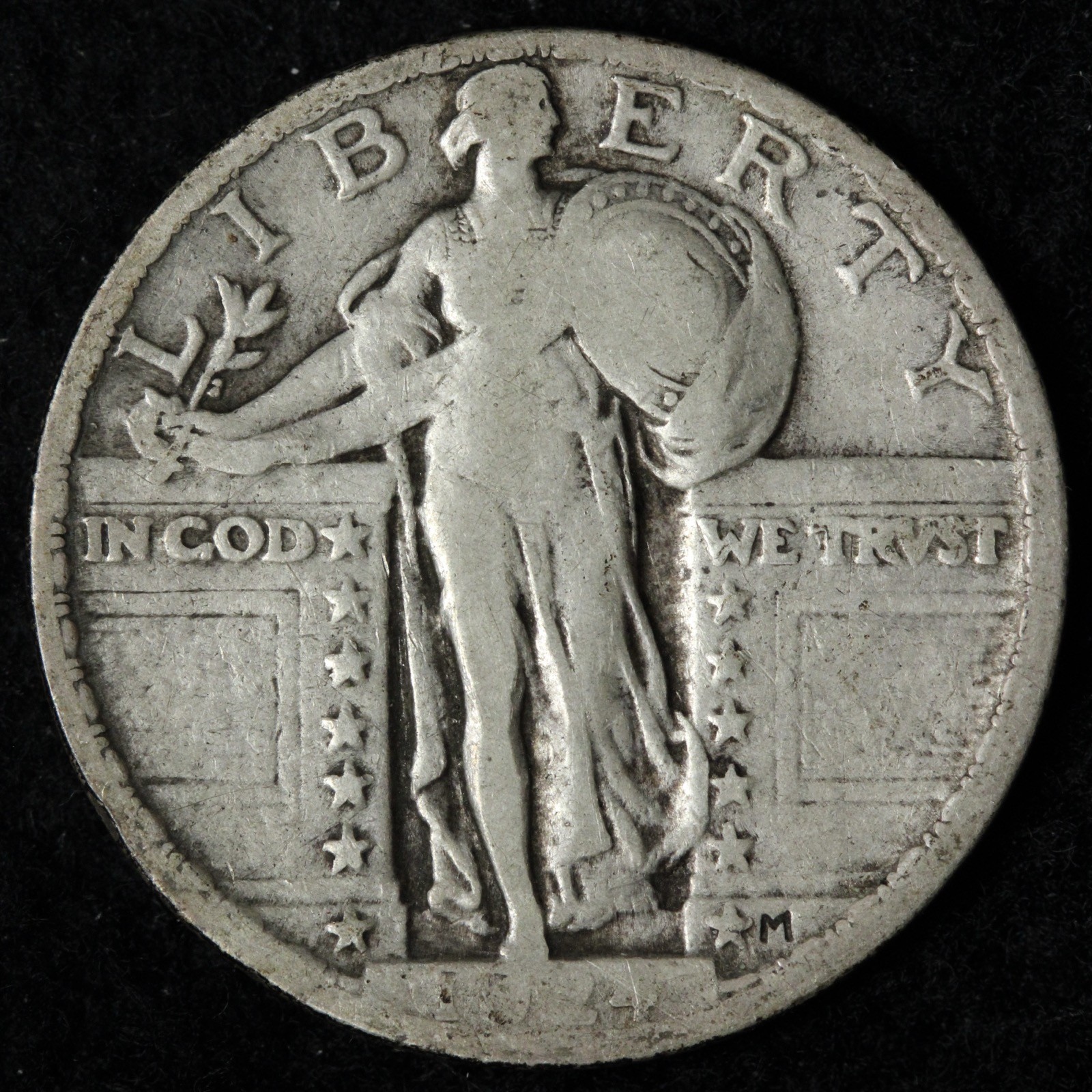 1924 Standing Liberty Silver Quarter FINE E296 WICE