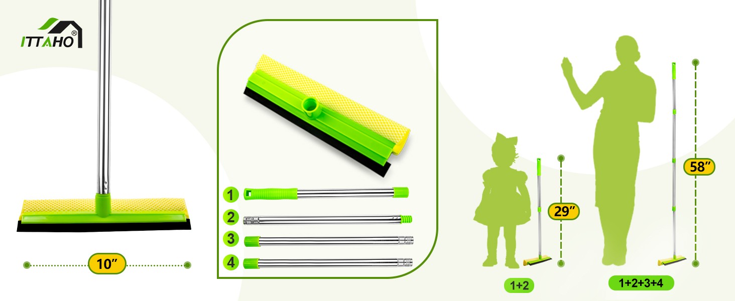 Window Squeegee, Squeegee for Window Cleaning, 2 in 1 Squeegee Window Cleaner