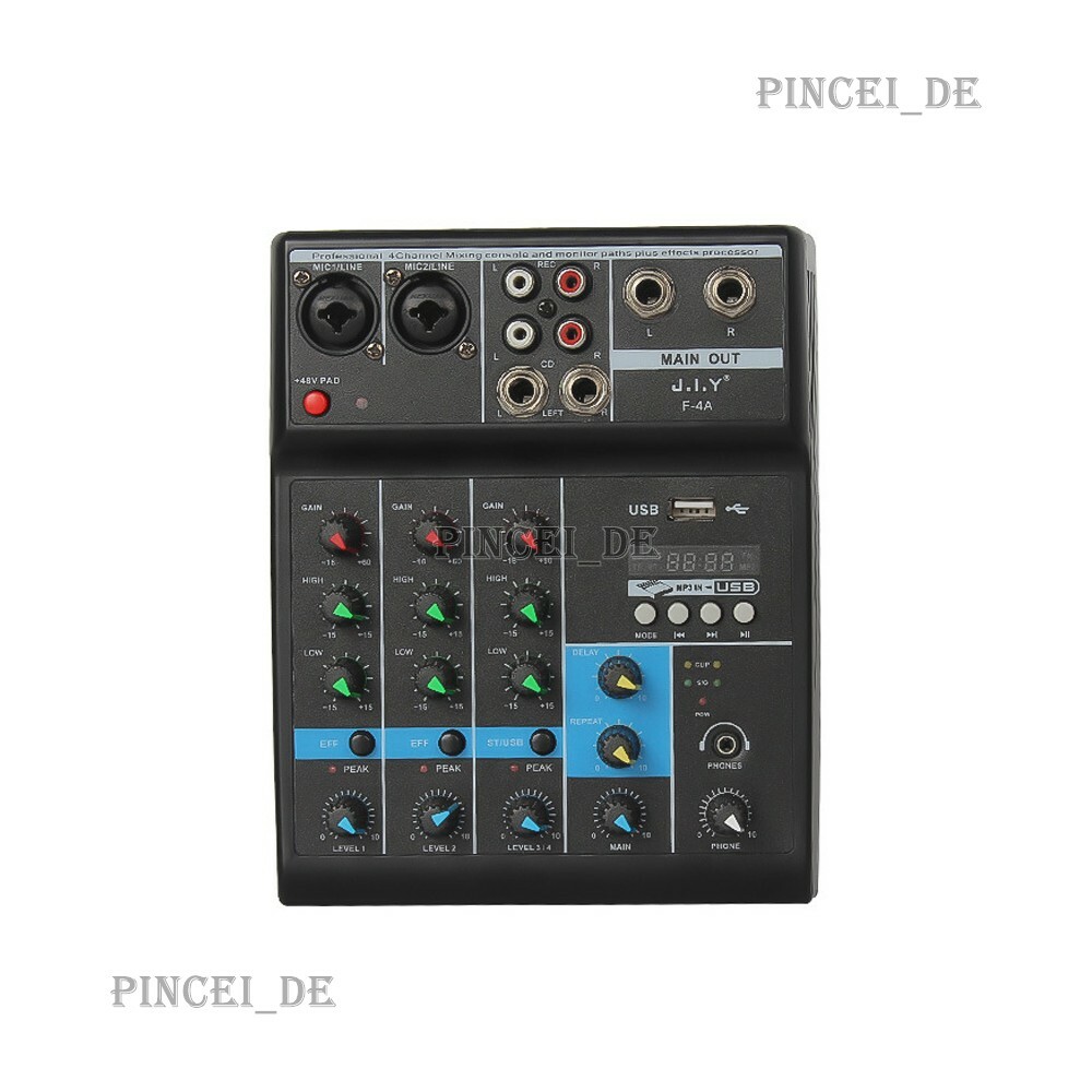Bluetooth 4-way Tuning Table USB Audio DJ Mixer Perform Live Singing Recording