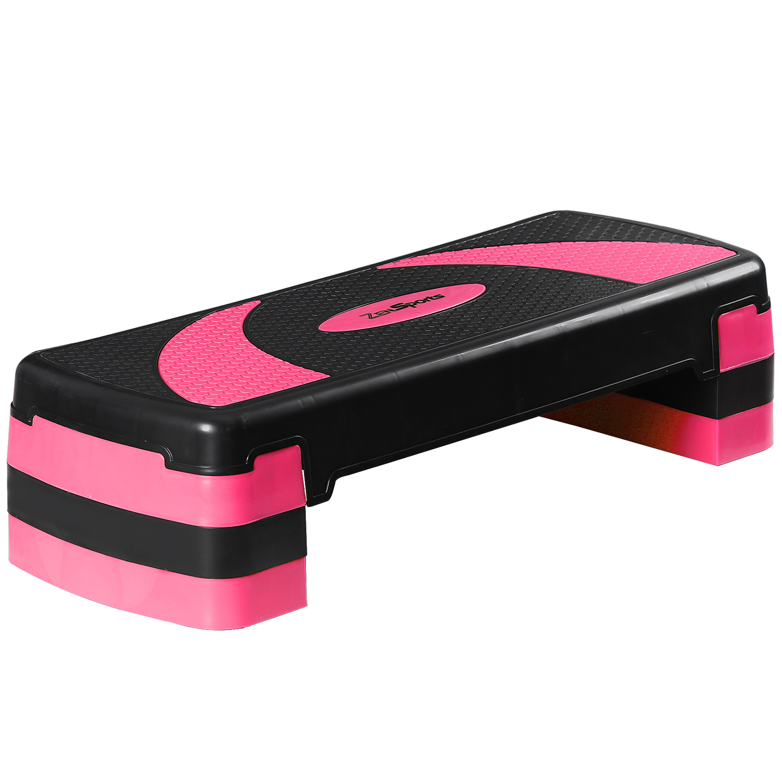 Adjustable Workout Aerobic Step Platform Exercise Stepper w/ Risers 30'' Pink