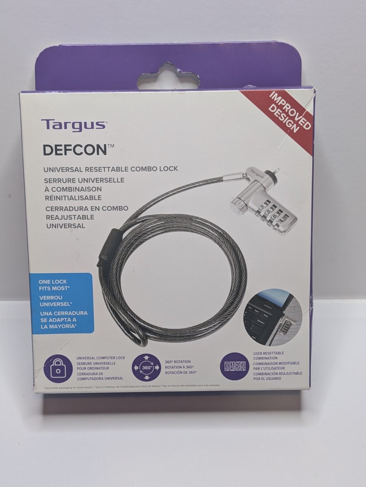 Targus DEFCON Universal Resettable Laptop Cable Lock ASP106 New