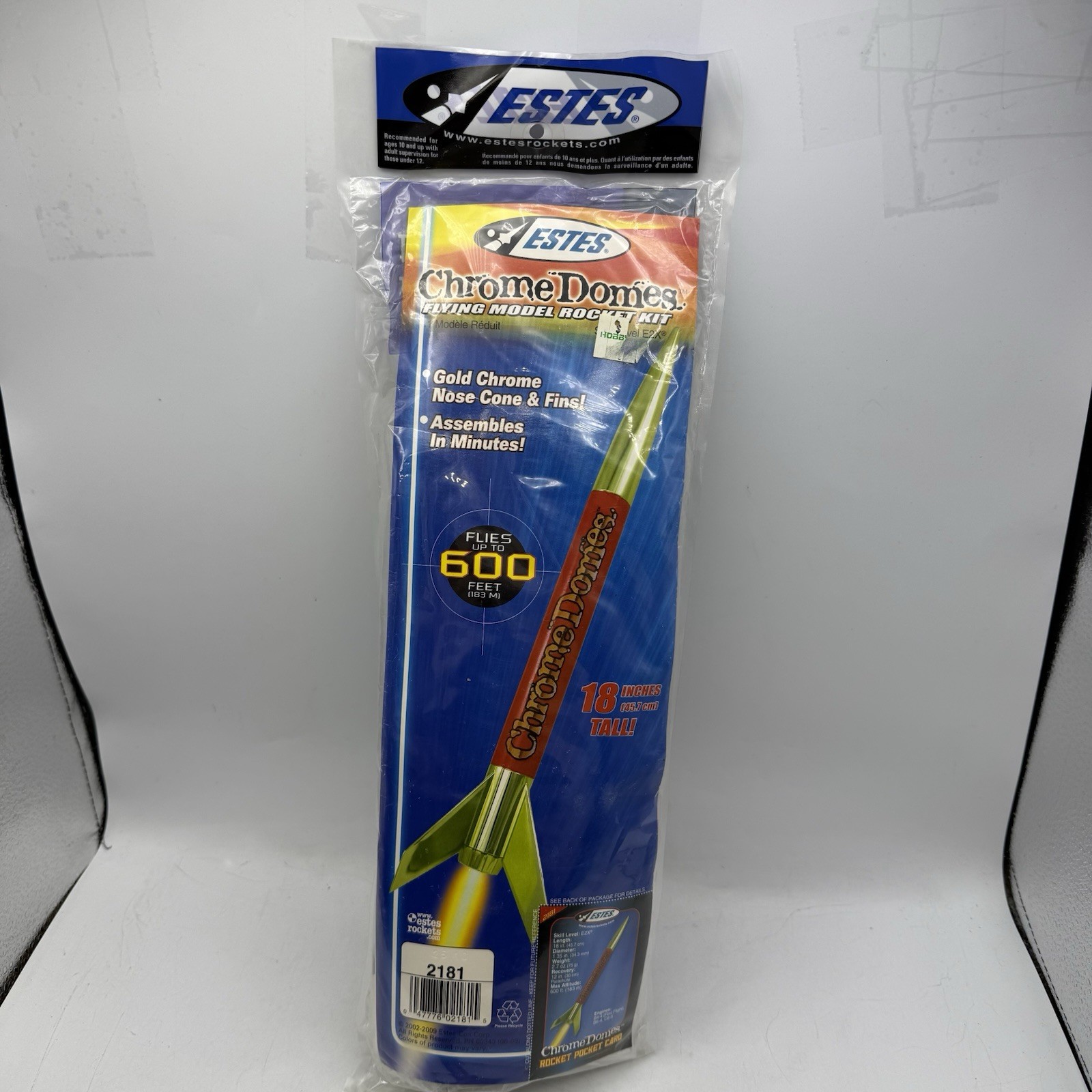 Estes 2181 Chrome Domes Gold Series Flying Model Rocket Kit 600ft SEALED NEW