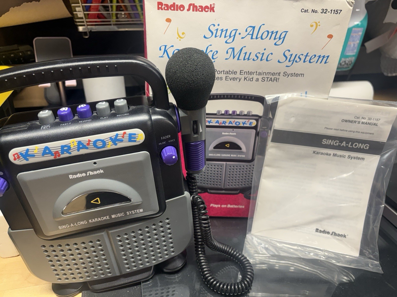 Vintage RadioShack 32-1157 Sing Along Karaoke Music System Tested Boxed Vintage