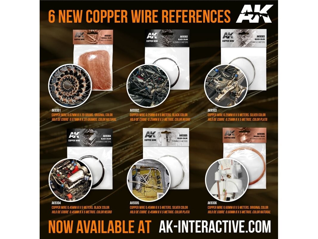 AK Interactive - Copper wire 0.07mm x 20 grams, AK9301