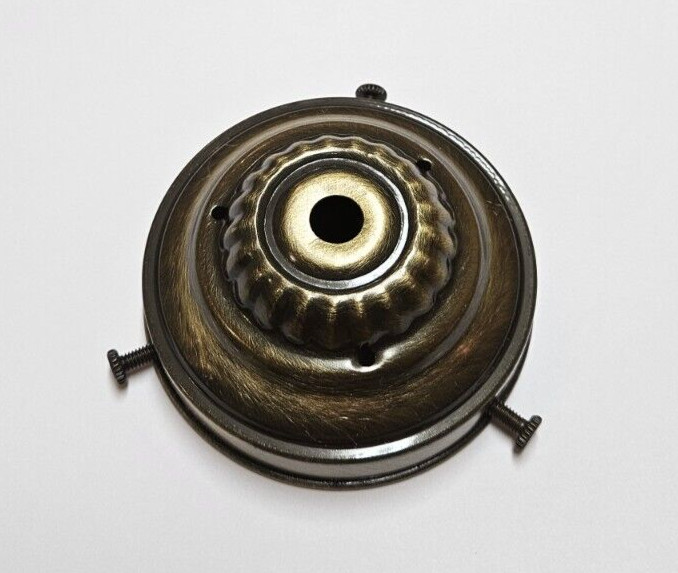 3 1/4" FITTER STEEL ANTIQUE BRASS FINISH FIXTURE SHADE HOLDER 3 SET SCREWS 13AJB