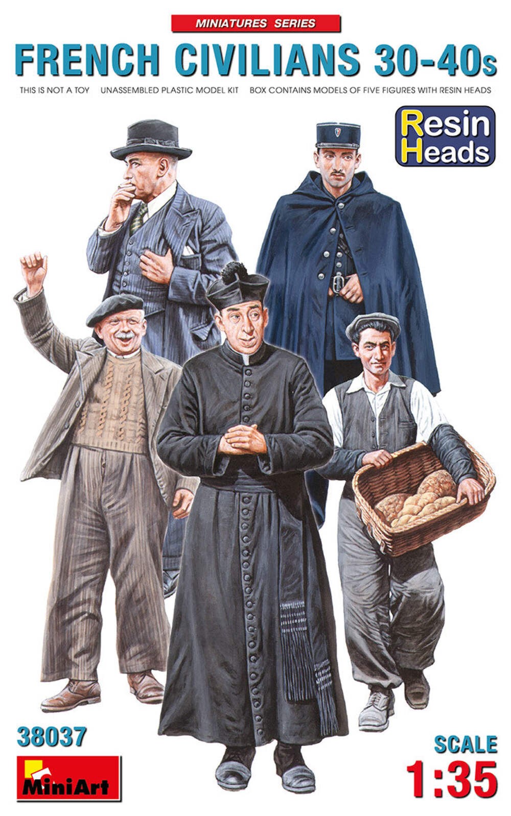MiniArt 38037 1/35 French Civilians '30-'40s Resin Heads