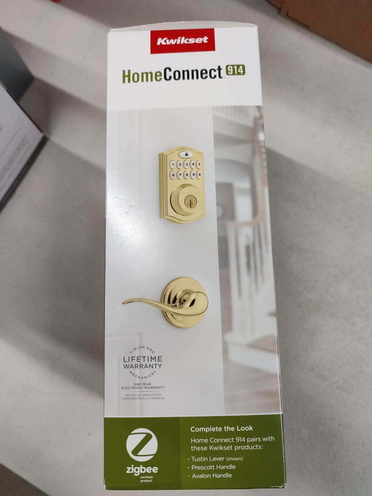 Kwikset 914 Keypad SmartCode Deadbolt Smart Lock ZigBee 3.0 in Polished Brass