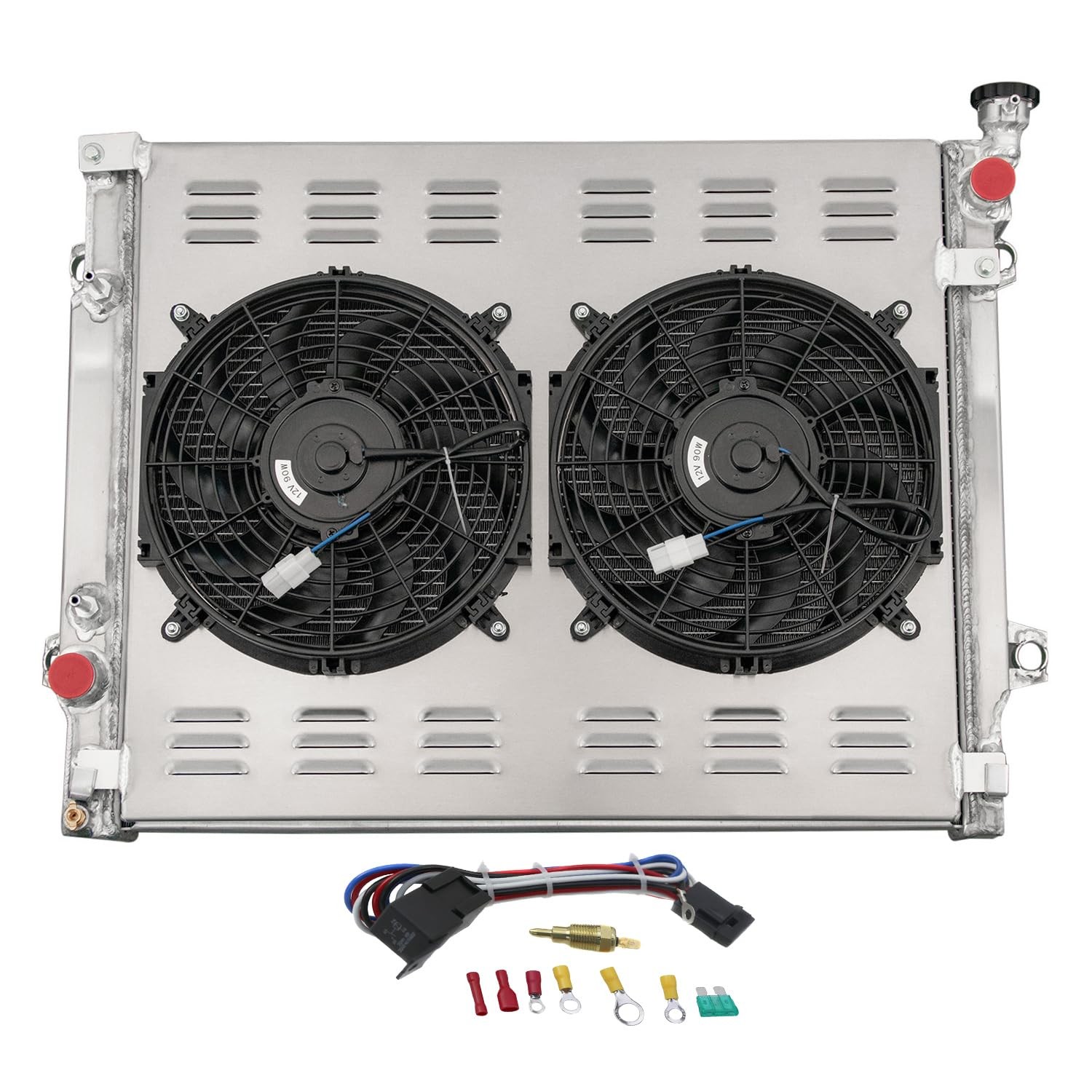 4 Row Aluminum Radiator Tacoma 2016-2023 2.7L 3.5L CC13565 Shroud Fan Kit