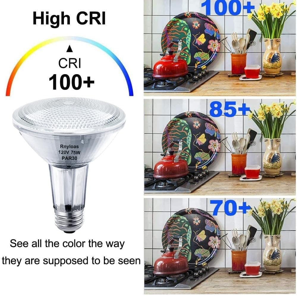 6 PACK PAR30 Long Neck Bulbs 60W Dimmable 3000K Warm White E26 medium Ba