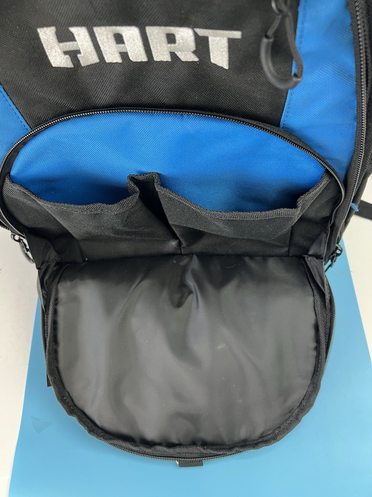 HART HSSB1 Tool Backpack Black/Blue/Gray Polyester Zip Closure