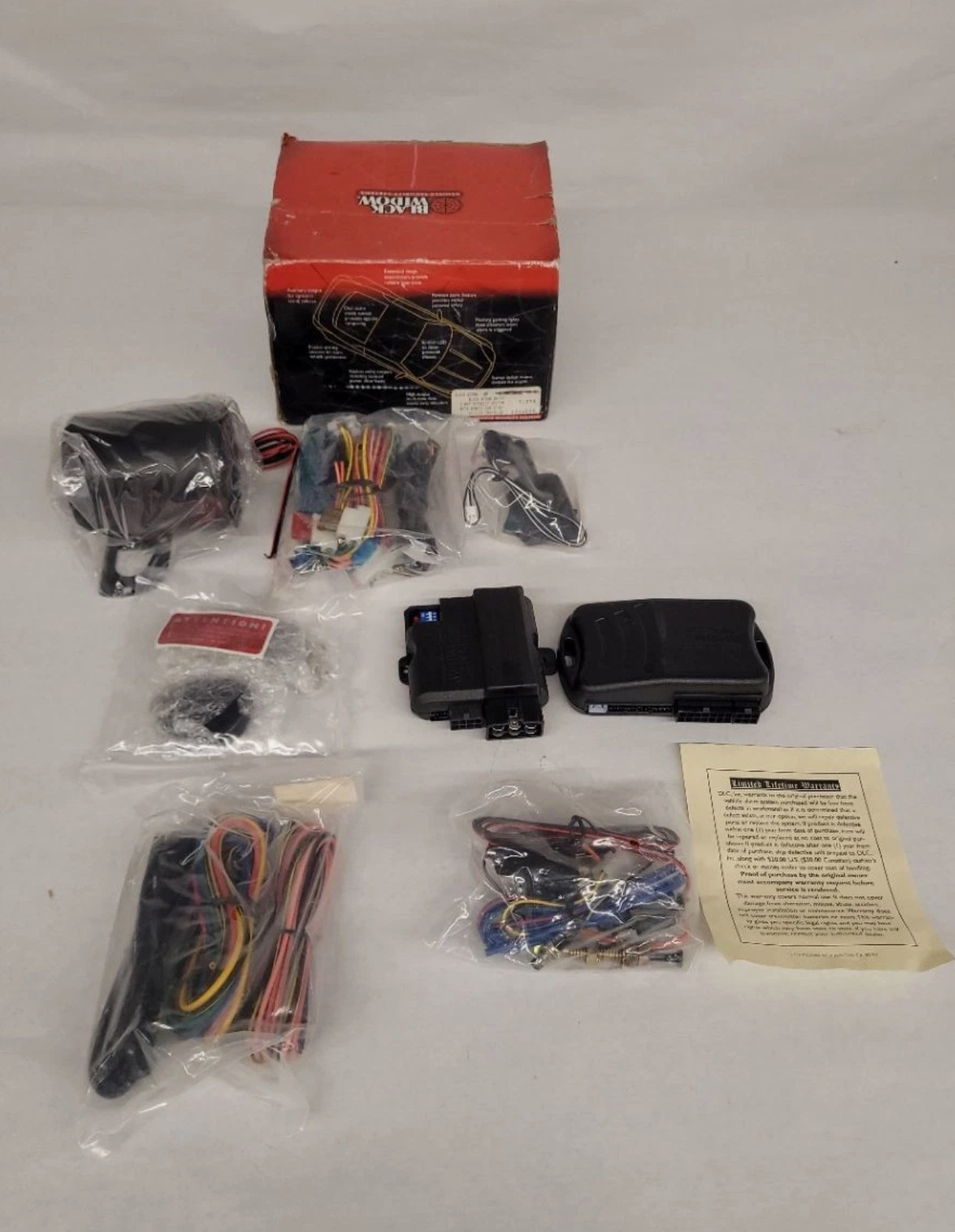 Vintage Black Widow Vehicle Security System / Car Alarm Kit with 2 Key Fobs