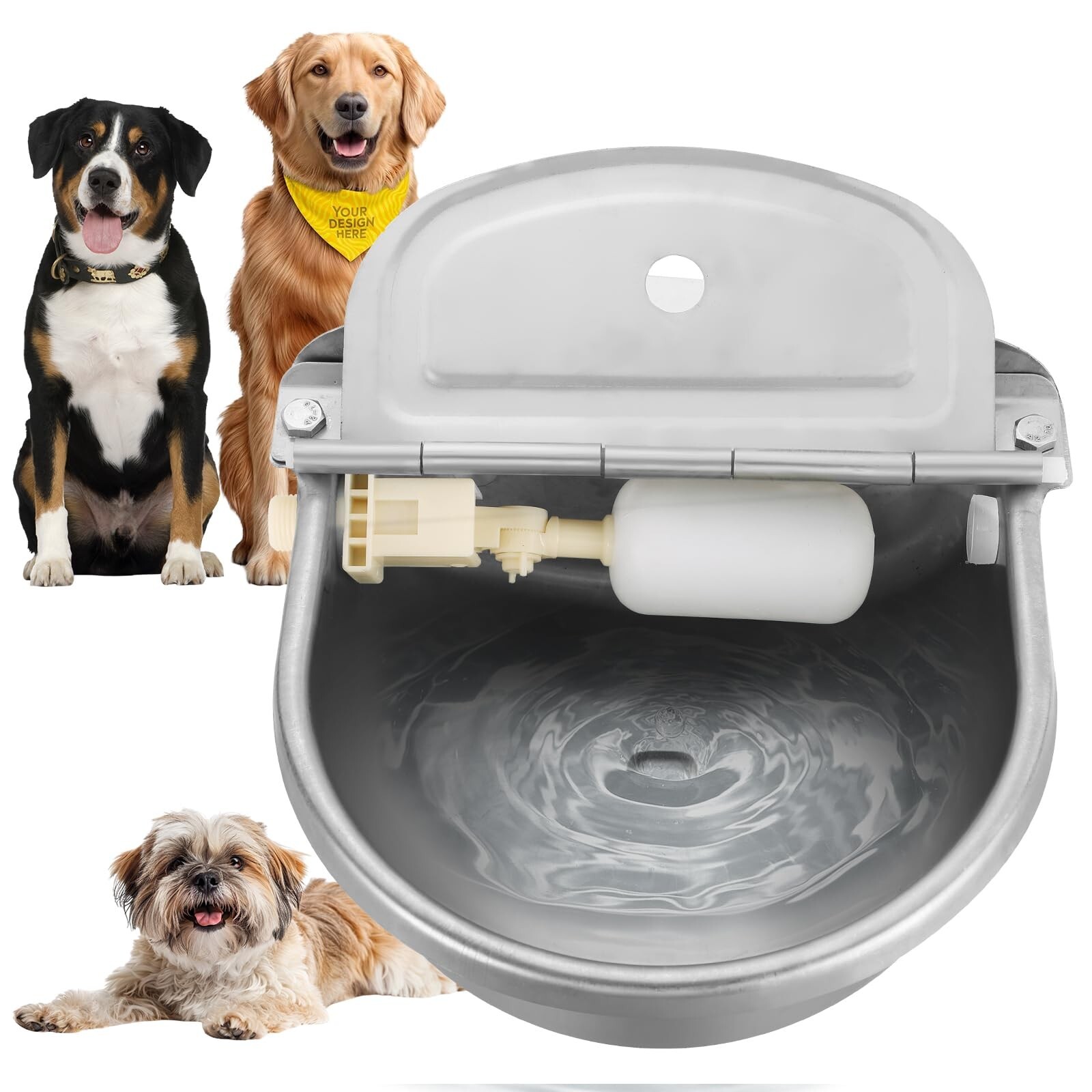 Automatic Animal Drinking Water Bowl, Stainless Steel Water Troughs... Fast Ship