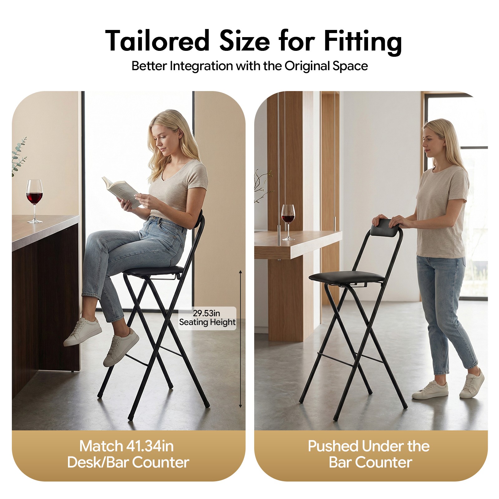 Foldable Bar Chair Tall Folding Chair Portable Folding Stool